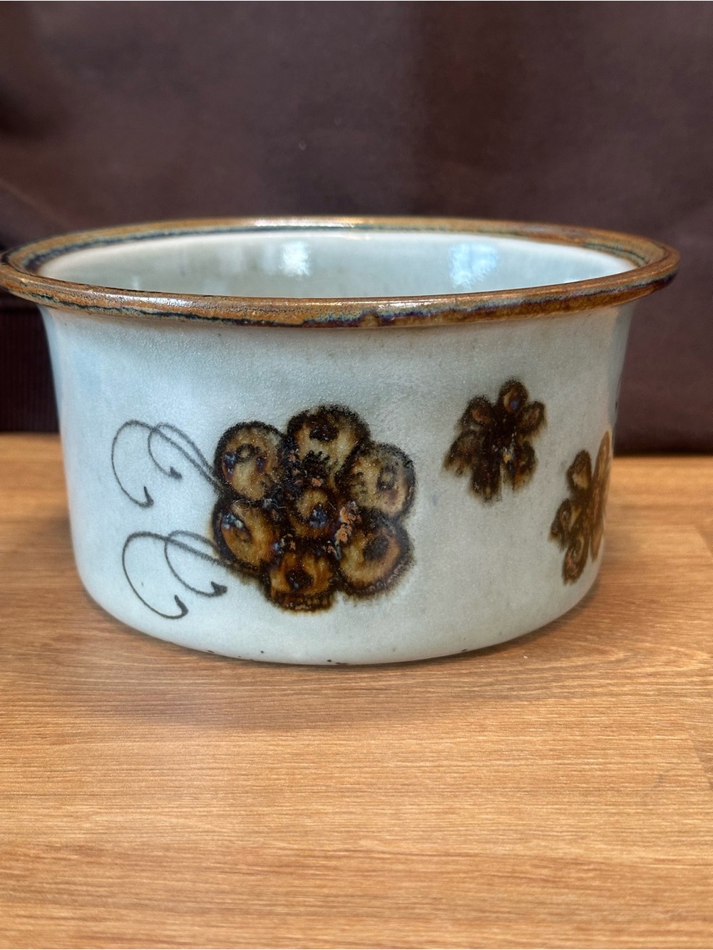 Vintage Ken Edwards Veracruz Mexico Pottery Floral Stoneware Bowl